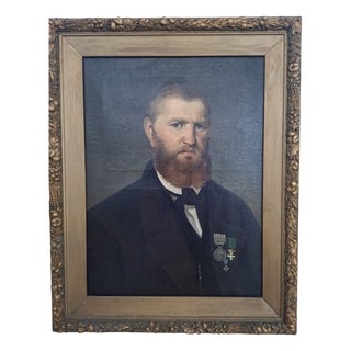 Portrait of Knight Giovanni Guido da Cilavegna, Portrait, 1866, Oil on Canvas For Sale