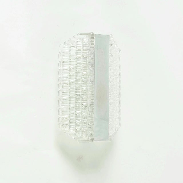 Stunning pair of mid-century modern crystal glass wall lights/sconces from premium lighting manufacturer Kaiser Leuchten...