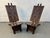 Mid 20th Century Mid 20th Century Pair of Geometric Carved Low Slung Tribal Palaver Chief Chairs For Sale - Image 5 of 13