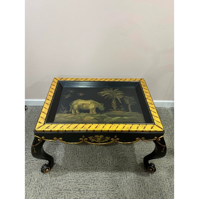 Louis XV Style Ebonized Ornate Coffee Table Italy For Sale - Image 12 of 12