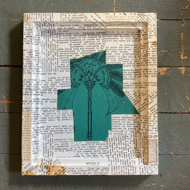 Contemporary Original Wayne Cunningham Abstract Painting/Collage “Caution “ Signed For Sale - Image 4 of 5