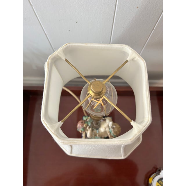 Ceramic Vintage Porcelain Cherub Table Lamp For Sale - Image 7 of 14