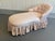 Shabby Chic Vintage Custom Upholstered Chaise Lounge With Ruffled Skirt For Sale - Image 3 of 11