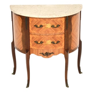 French Side Chest with Marble Top, 1950s For Sale