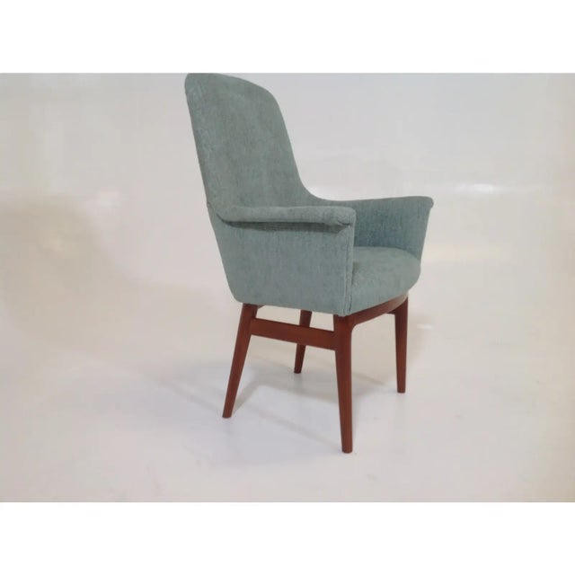 Mid-Century Modern Mid Century Turquoise Dining Chair For Sale - Image 3 of 5