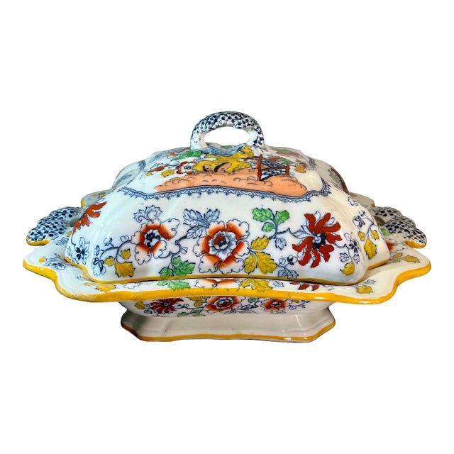 Early 20th Century Ashworth Bros Hanley Rectangular Covered Vegetable Server For Sale