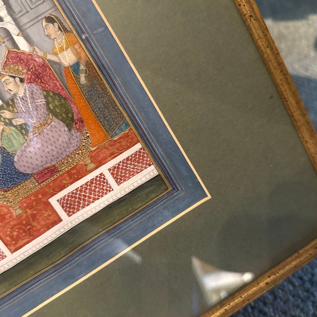 Late 20th Century Mughal Emperor With Woman in Palace, Framed For Sale - Image 5 of 10