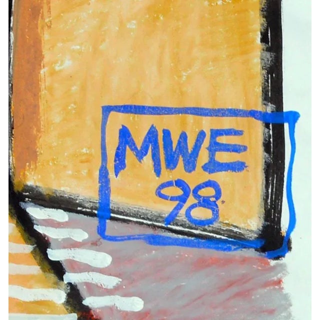 Abstract Late 20th Century "Two Figures, Abstract" Oil Painting For Sale - Image 3 of 3