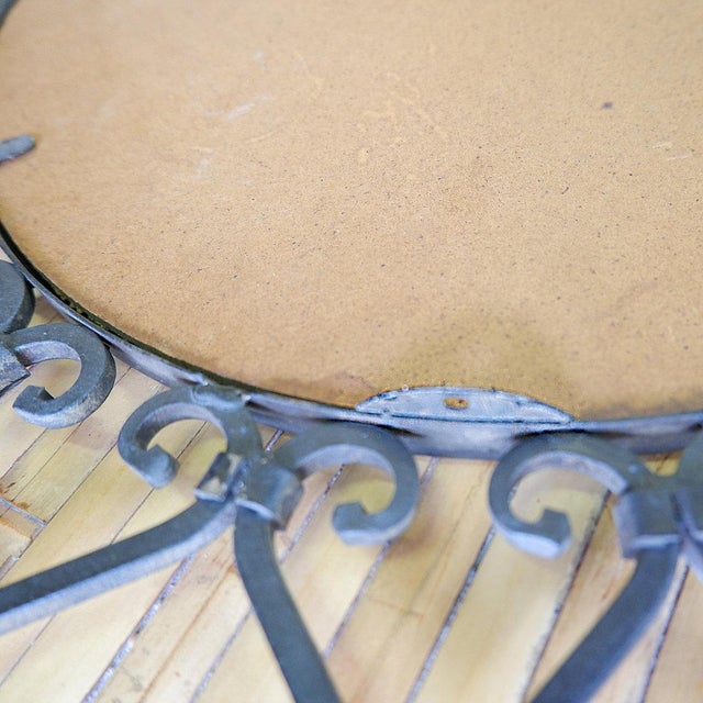 Sunburst Wall Mirror in Iron with Heart Motif, 1960s For Sale - Image 11 of 12