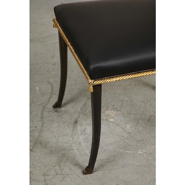 French Midcentury Blackened Iron & Gilt Dining Chairs, Set of 6 For Sale - Image 10 of 12