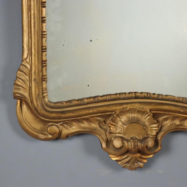 Small Gilded and Carved Wooden Mirror For Sale - Image 5 of 10