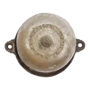 Antique Taylor's Nickel Plated Brass & Cast Iron Crank Bell
