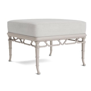 Brown Jordan Calcutta Ottoman, Dove frame with Fusion Dove fabric For Sale