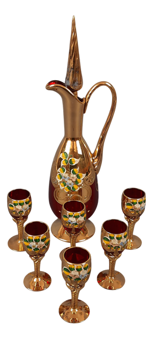 Vintage Murano Glass Liquor Set, 1960s, Set of 7
