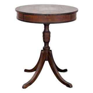 Barker Brothers Drum Pedestal End Table For Sale