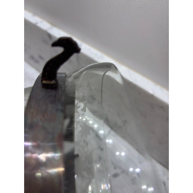 Late 19th Century A Pair of Floral Bell Jar Lanterns in Antique Bronze For Sale - Image 4 of 12