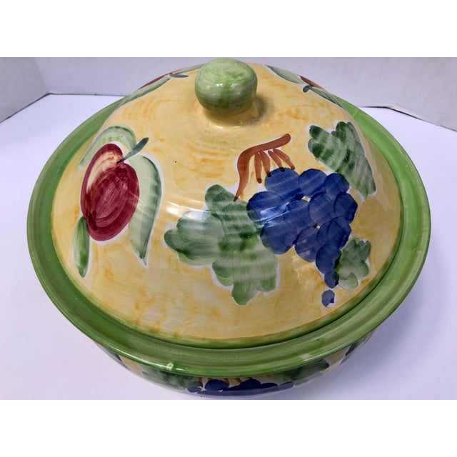 Vietri Italian Hand Painted Pottery Covered Bowl Chairish