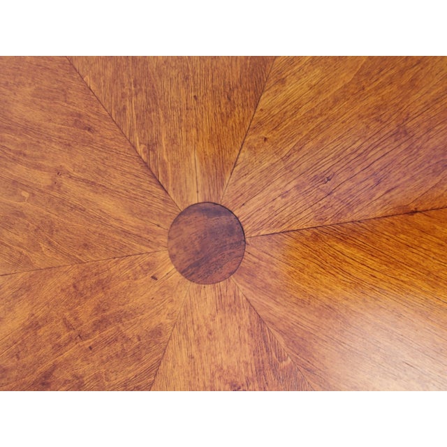 Angel / Cherub Carved Burl Walnut Hexagon Side Lamp Accent Table 1920's For Sale - Image 9 of 13