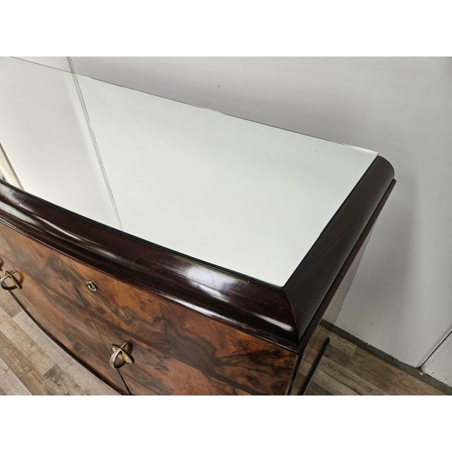 Art Deco Milanese Sideboard in Walnut Burl with Mirrored Top, 1940 For Sale - Image 6 of 18