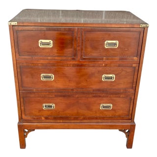 Vintage Campaign Style Faux Front Storage Cabinet For Sale