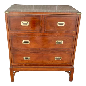 Vintage Campaign Style Faux Front Storage Cabinet