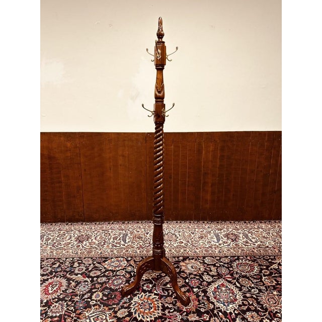English Coat Rack in Mahagony with Brass Hooks For Sale - Image 9 of 9