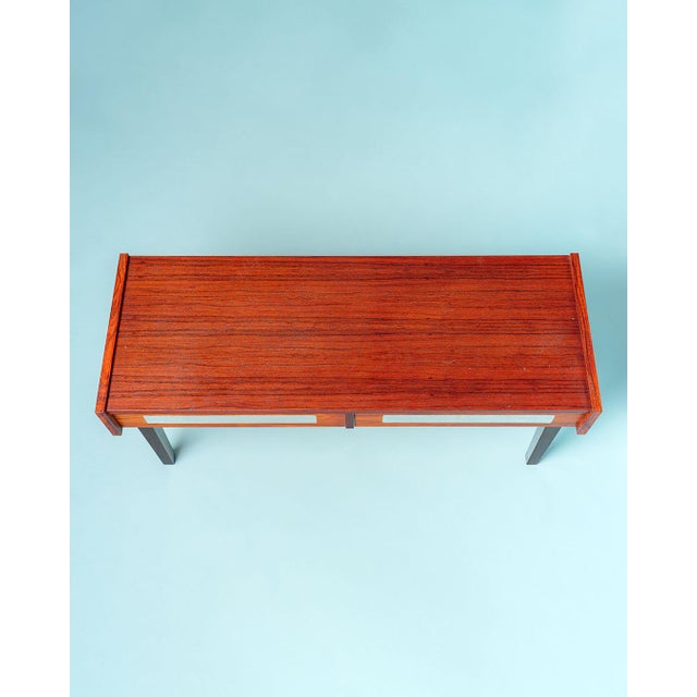 Rosewood Veneered Mirror and Console Table with Steel Metal Inserts from Pedersen & Hansen, 1960s, Set of 2 For Sale - Image 11 of 15