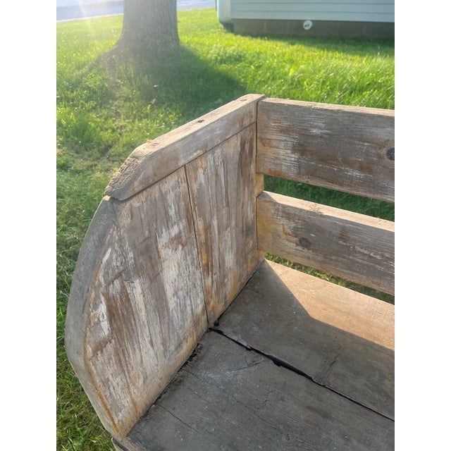1800's Farmhouse French Style Rustic Bench For Sale - Image 9 of 12