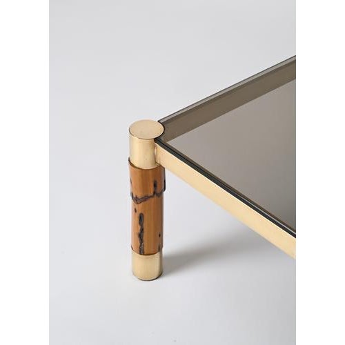 Italian Brass and Bamboo Coffee Table, 1970s For Sale - Image 9 of 14