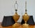 2010s Antiqued Gold Leaf Urn Form Table Lamps With Black Shades - a Pair For Sale - Image 5 of 10