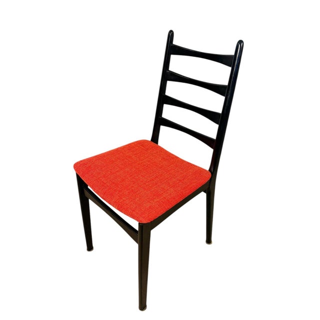 Red Mid 20th Century Set of 4 Italian Mid-Century Modern Ladder-Back Dining Chairs For Sale - Image 8 of 12