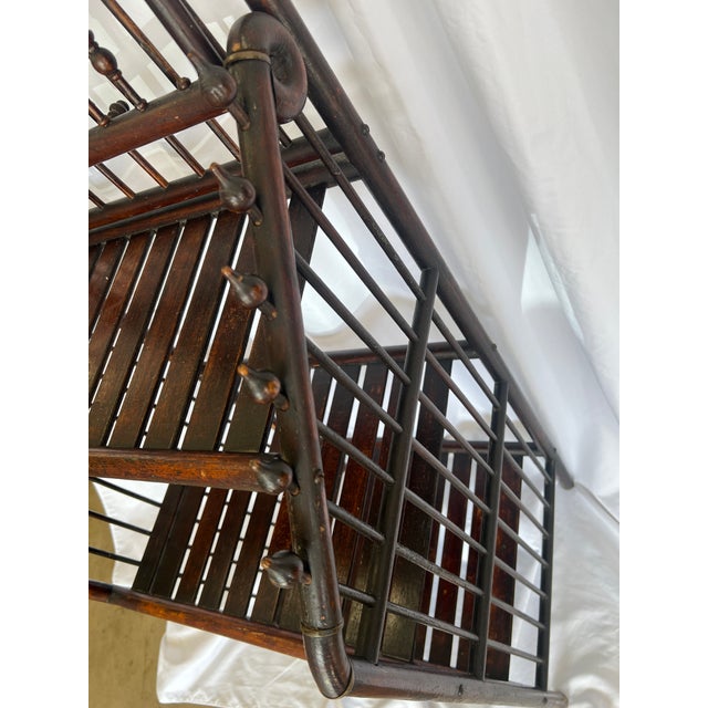 Brown Late 19th Century Victorian Stick and Ball Three-Tier Magazine Stand. For Sale - Image 8 of 11