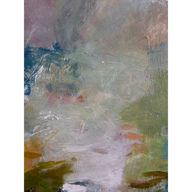 Textile Large Original Abstract Expressionist Painting Titled "Meanwhile the World Goes On" For Sale - Image 7 of 8