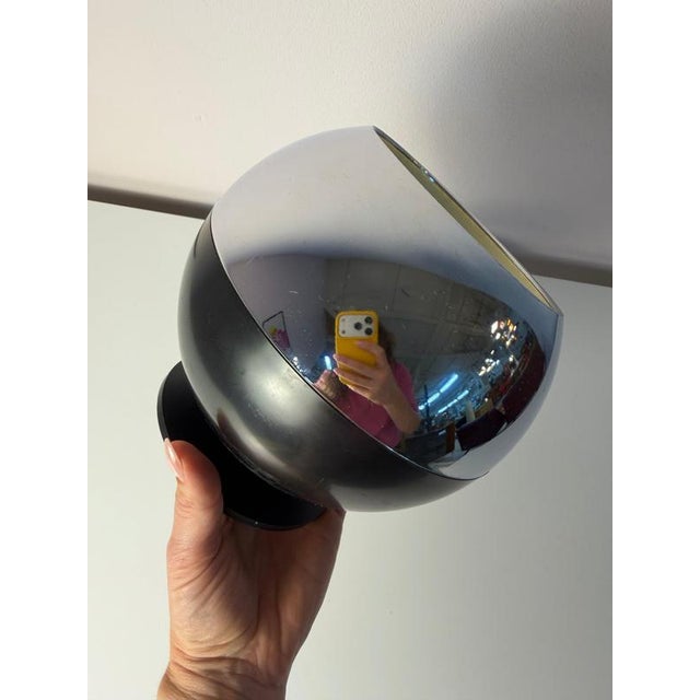 Black Spherical Ice Bucket in Chrome-Plated Plastic by Quist For Sale - Image 8 of 11