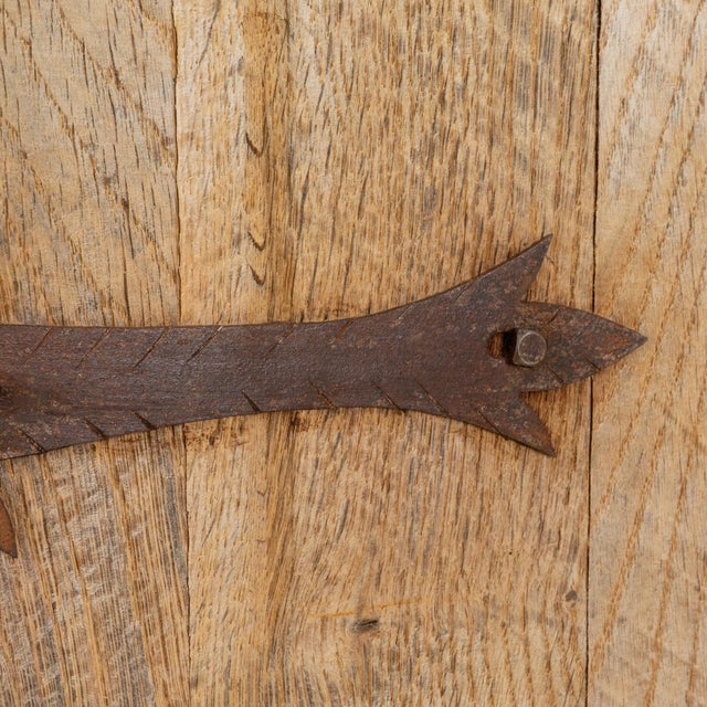1970s French Primitive Oak Buffet With Iron Hardware For Sale - Image 11 of 18