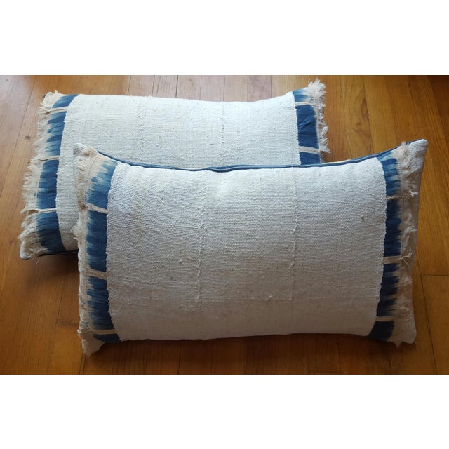African Mali Indigo Mud Cloth Pillows A Pair Chairish