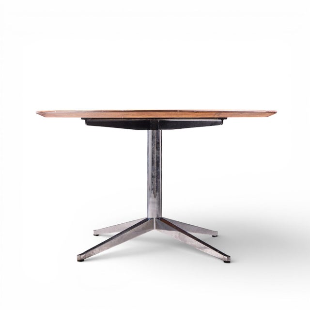 Knoll Florence Knoll Mid Century Walnut and Chrome Dining Table For Sale - Image 4 of 7