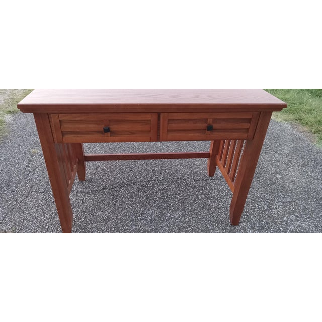 Wood 1980s Qw Amish Jd Mission Desk - Handcrafted Mission Style For Sale - Image 7 of 11