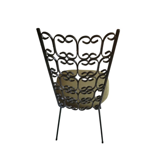 1960s 1960's Arthur Umanoff "Genada" Style, Wrought Iron Dining Chairs- Set of 5 For Sale - Image 5 of 6