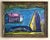 1980s Colette Calilhanna "Purple Village" Expressionist Acrylic Framed Painting For Sale - Image 11 of 11
