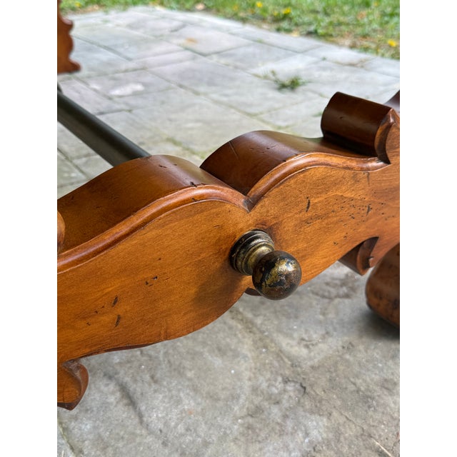 Newly Refinished - French Heritage Lyre Leg Harvest Dining Table For Sale - Image 12 of 12
