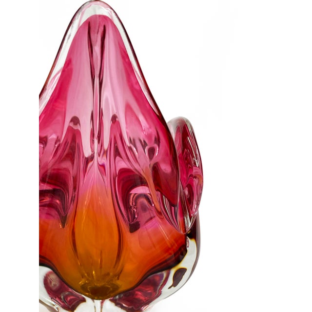 Sommerso Pink and Orange Art Glass Bowl by Josef Hospodka for Chribska, 1960s For Sale - Image 11 of 13