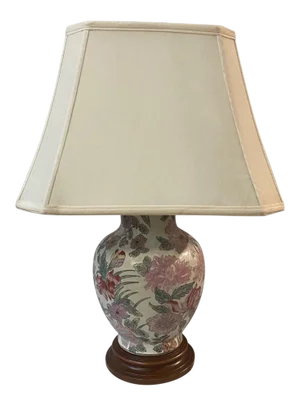 Vintage Floral Porcelain Table Lamp