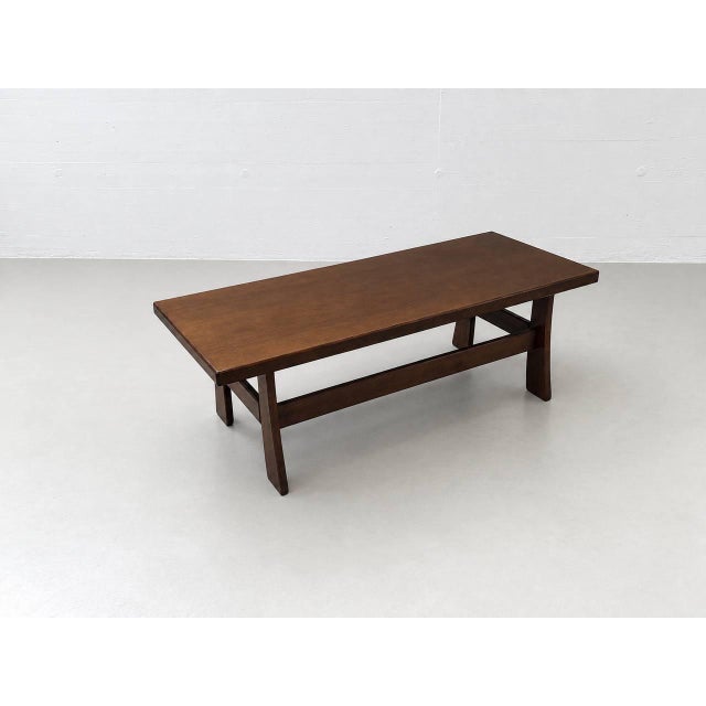 Vintage Scandinavian Coffee Table in Dark Wood, 1970s For Sale - Image 4 of 16