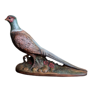 Pheasant Figurine Ceramic Folk Art Bird