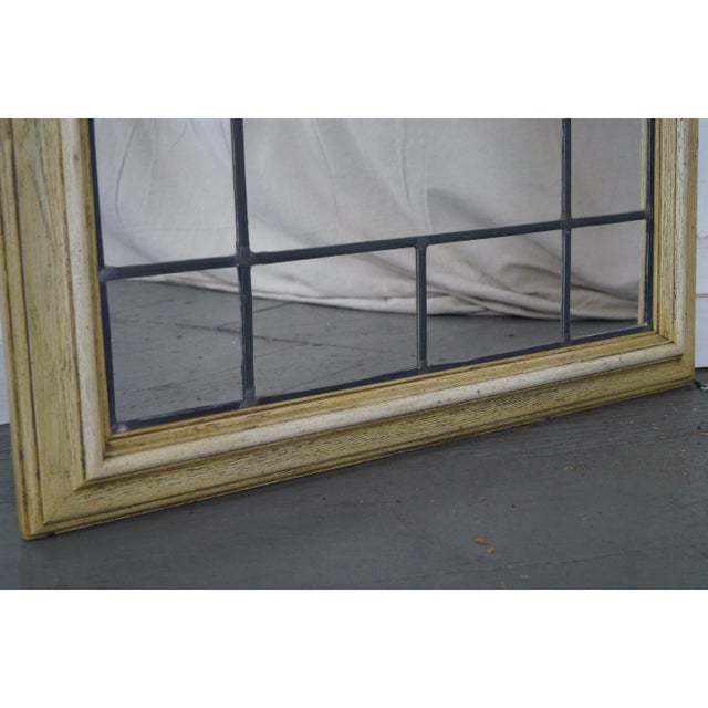 Vintage Cerused Oak Frame Leaded Glass Mirror For Sale In Philadelphia - Image 6 of 10