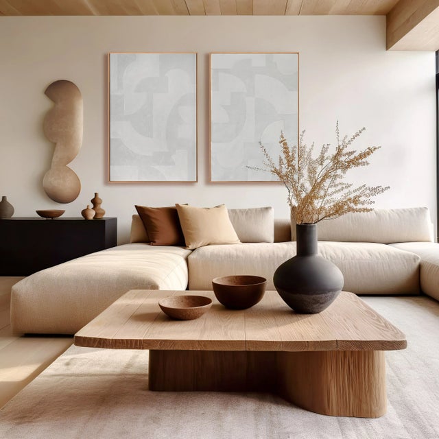 "Nomad - Set of Two " This piece is made by hand capturing the detailed nuances of brushwork on the canvas’s surface...