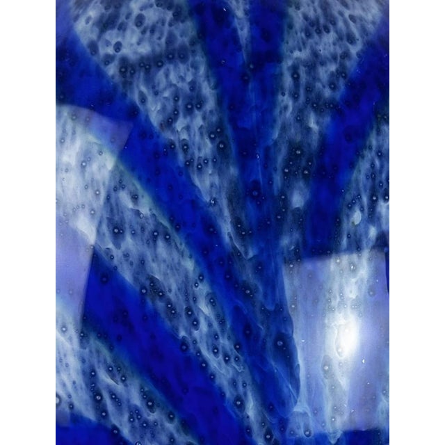 Vintage Cobalt Blue Murano Glass Bowl with Abstract Animal Pattern, 1980s For Sale - Image 10 of 14