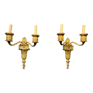 1930's Gild Bronze Sconces - a Pair