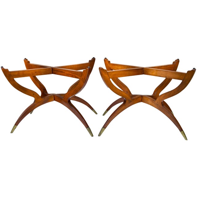 Wood Early 20th Century Hand-Engraved Persian Brass Accent Tables- Set of 2 For Sale - Image 7 of 12